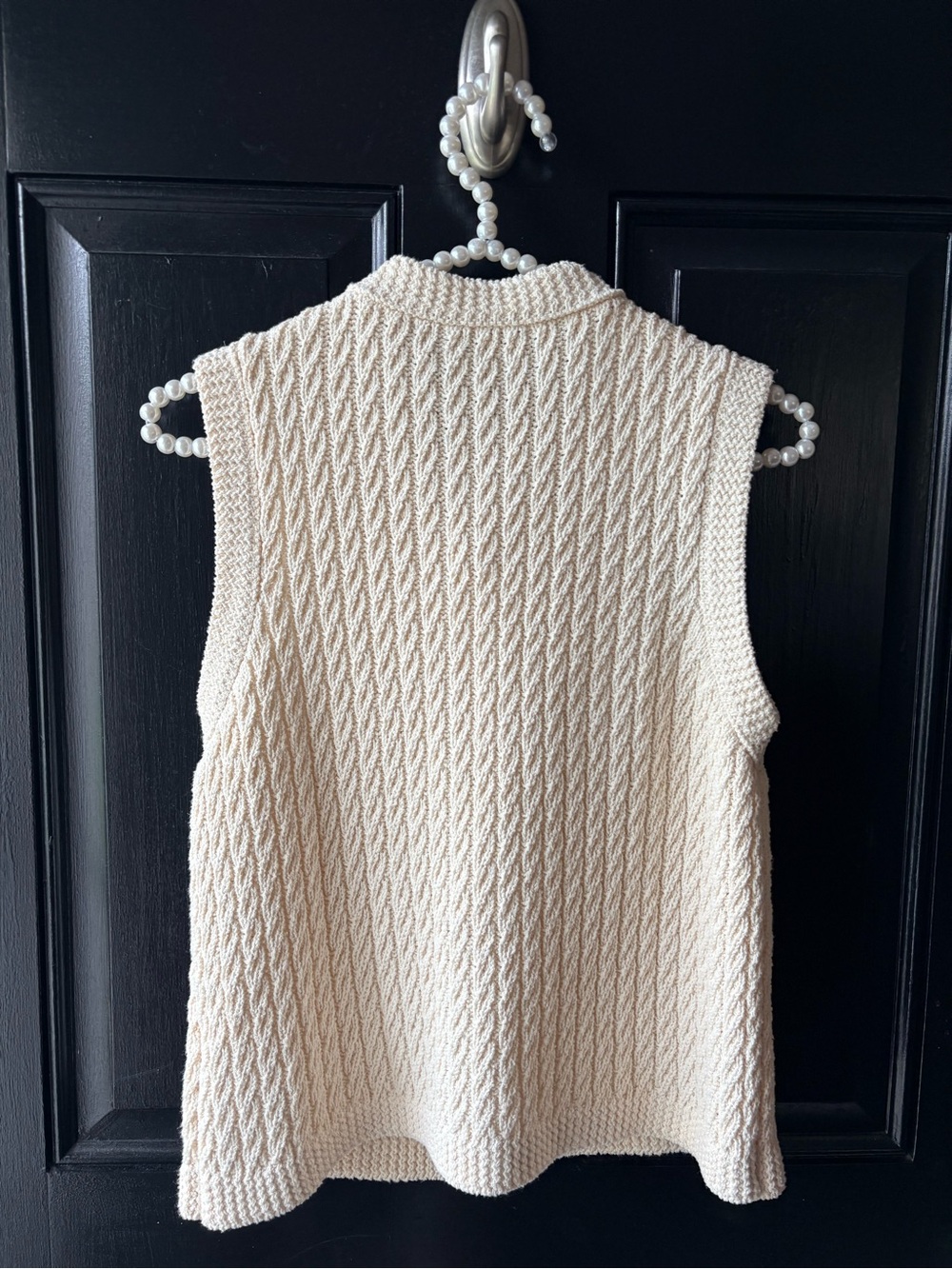 Zara Cream Sleeveless Sweater Knit Vest Size M - Picture 3 of 14